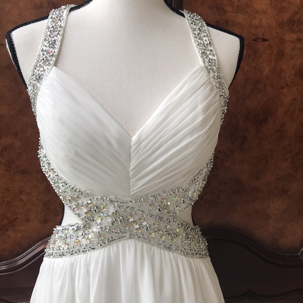 Embellished Gown with Cutout Back - Picture 6 of 13